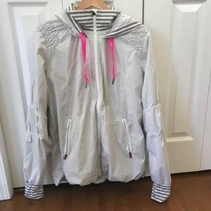 LULULEMON Run Track And Field Jacket Silver Stripe